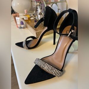 Black bling heels
